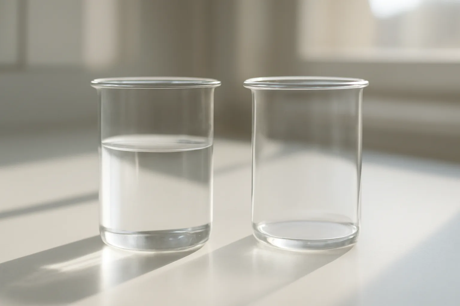 Two lab beakers on white surface representing Semax and Dihexa comparison